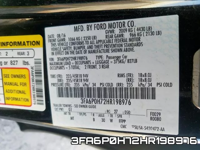 3FA6P0H72HR198976 фото 2