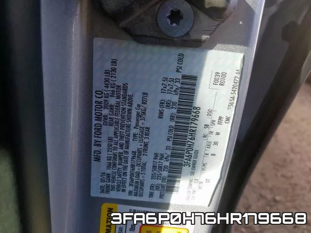 3FA6P0H76HR179668 фото 2