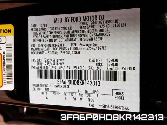 3FA6P0HD8KR142313 фото 2