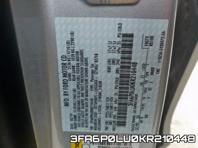 3FA6P0LU0KR210448 фото 2