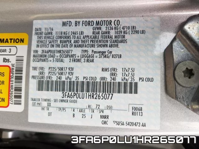 3FA6P0LU1HR265077 фото 2