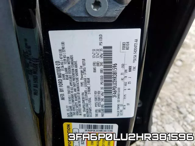 3FA6P0LU2HR381596 фото 2