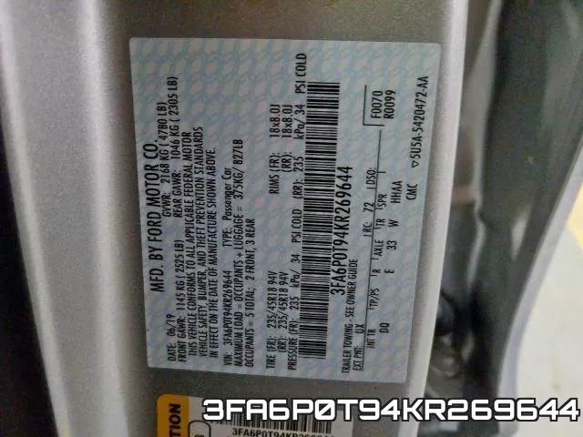 3FA6P0T94KR269644 фото 2