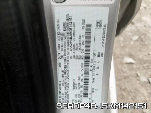 3FADP4BJ5KM142151 фото 2