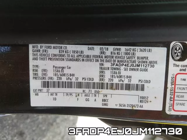 3FADP4EJ0JM112730 фото 2