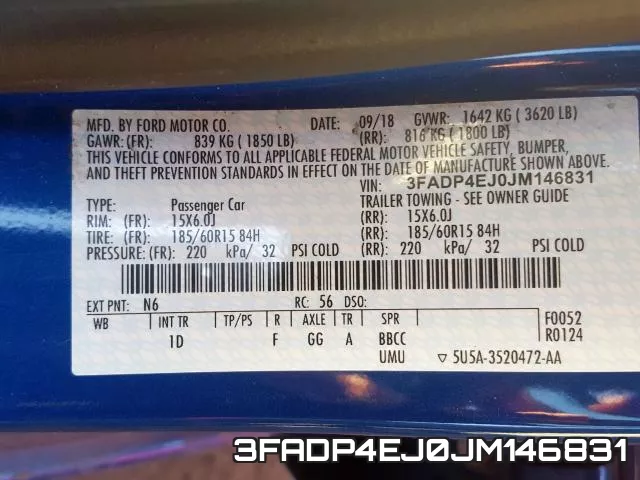 3FADP4EJ0JM146831 фото 2
