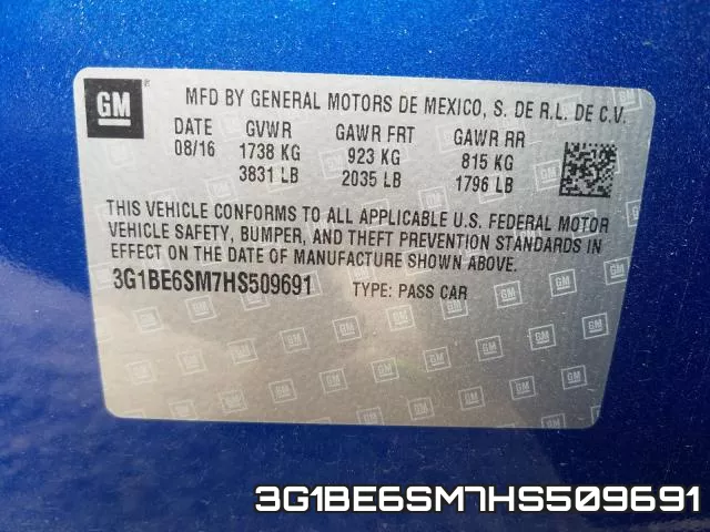 3G1BE6SM7HS509691 фото 2