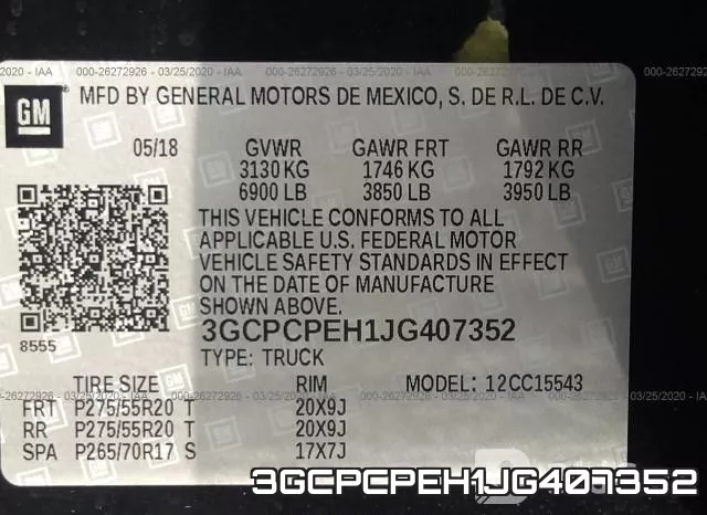 3GCPCPEH1JG407352 фото 10
