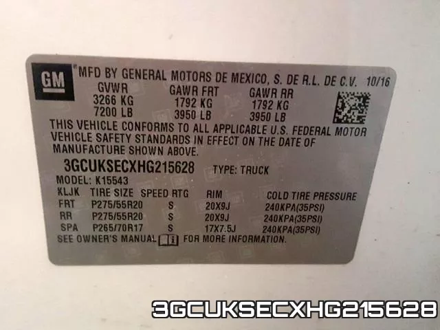 3GCUKSECXHG215628 фото 2
