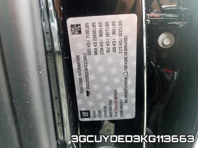 3GCUYDED3KG113663 фото 2