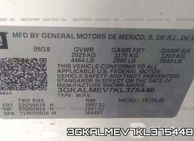3GKALMEV7KL375448 фото 10