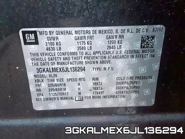 3GKALMEX6JL136294 фото 2