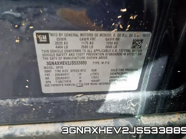 3GNAXHEV2JS533889 фото 2