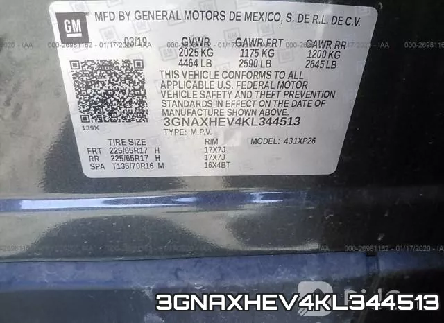 3GNAXHEV4KL344513 фото 10