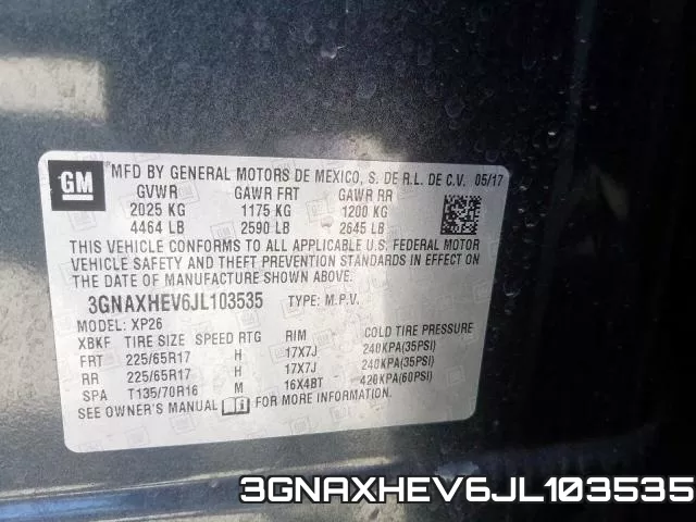 3GNAXHEV6JL103535 фото 2
