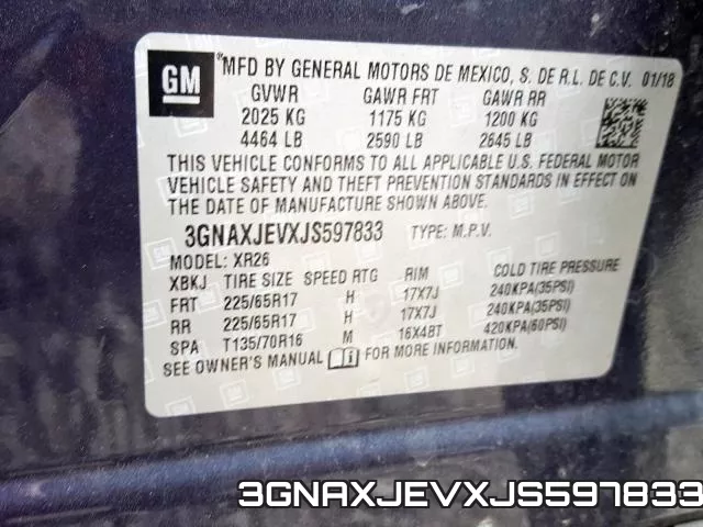 3GNAXJEVXJS597833 фото 2