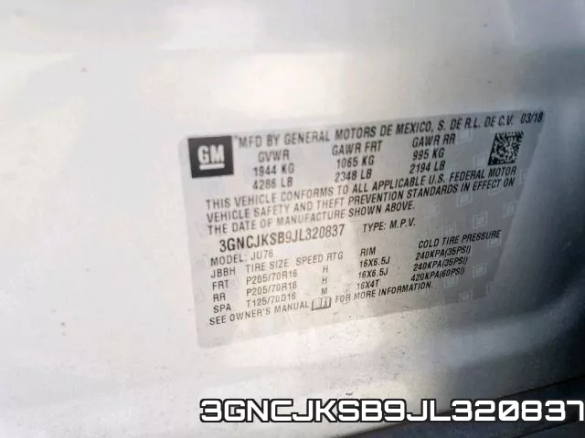 3GNCJKSB9JL320837 фото 2