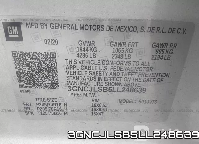 3GNCJLSB5LL248639 фото 10