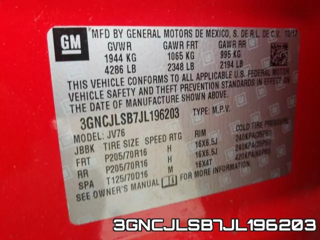 3GNCJLSB7JL196203 фото 2