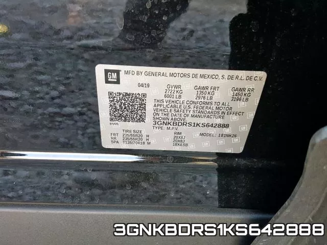 3GNKBDRS1KS642888 фото 2