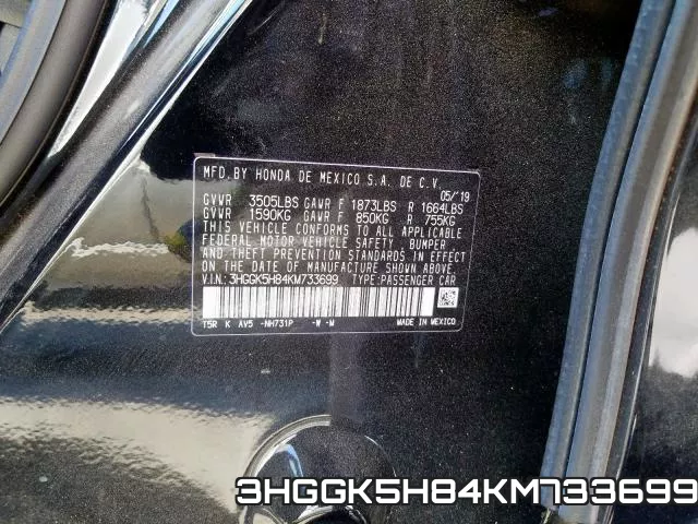 3HGGK5H84KM733699 фото 2