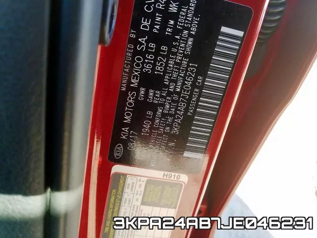 3KPA24AB7JE046231 фото 2