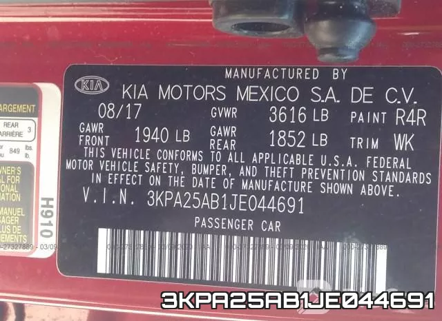 3KPA25AB1JE044691 фото 10