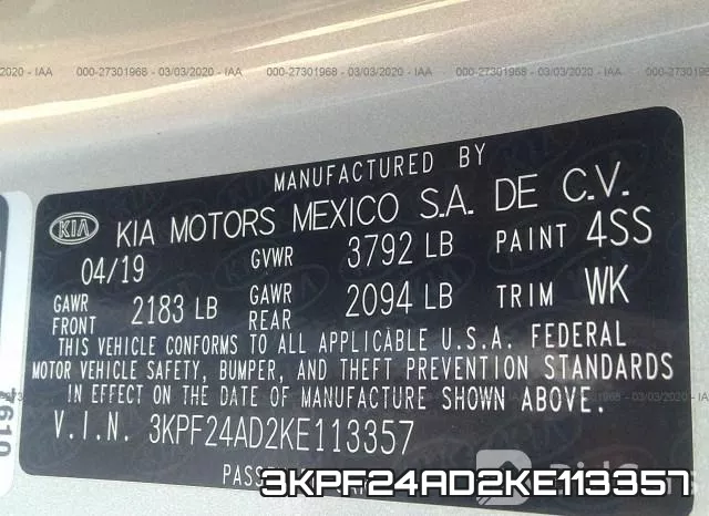 3KPF24AD2KE113357 фото 10