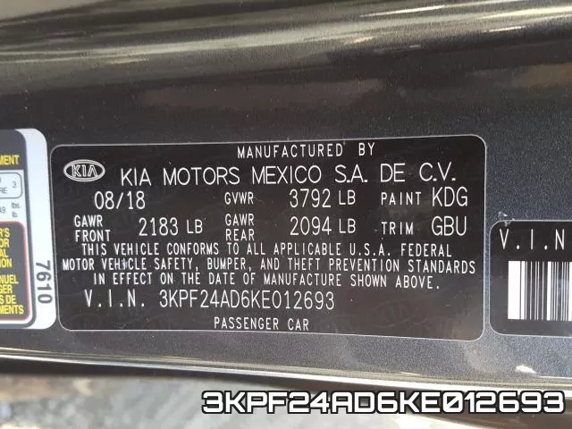 3KPF24AD6KE012693 фото 2