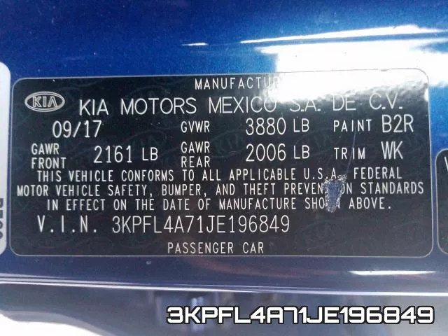 3KPFL4A71JE196849 фото 2
