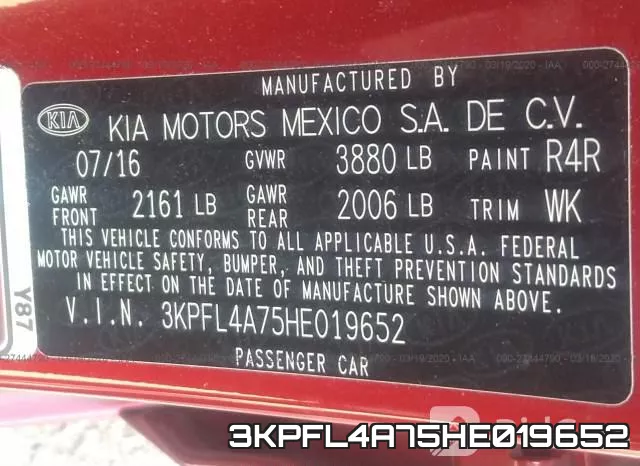 3KPFL4A75HE019652 фото 10