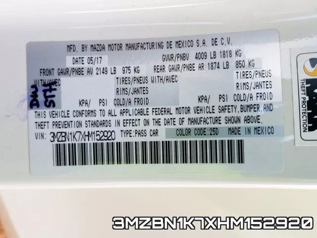 3MZBN1K7XHM152920 фото 2