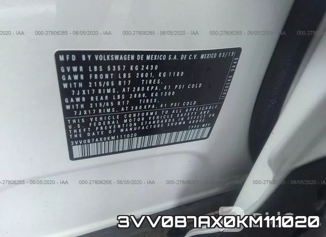 3VV0B7AX0KM111020 фото 10