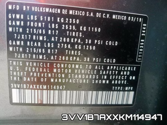 3VV1B7AXXKM114947 фото 2
