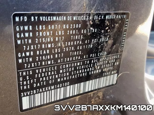 3VV2B7AXXKM140100 фото 2