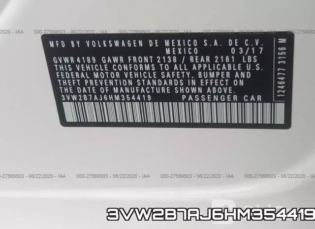 3VW2B7AJ6HM354419 фото 10