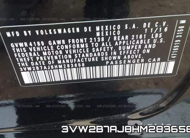3VW2B7AJ8HM283658 фото 10