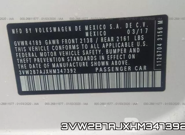 3VW2B7AJXHM347392 фото 10