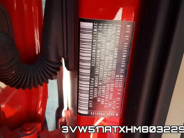 3VW517ATXHM803229 фото 2