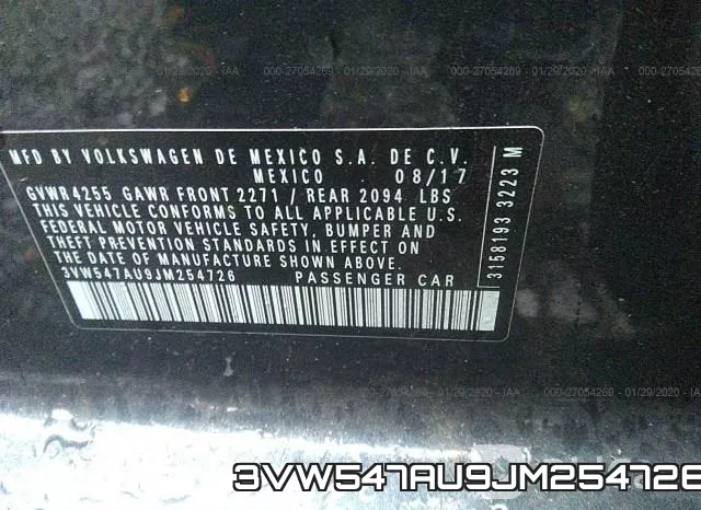 3VW547AU9JM254726 фото 10