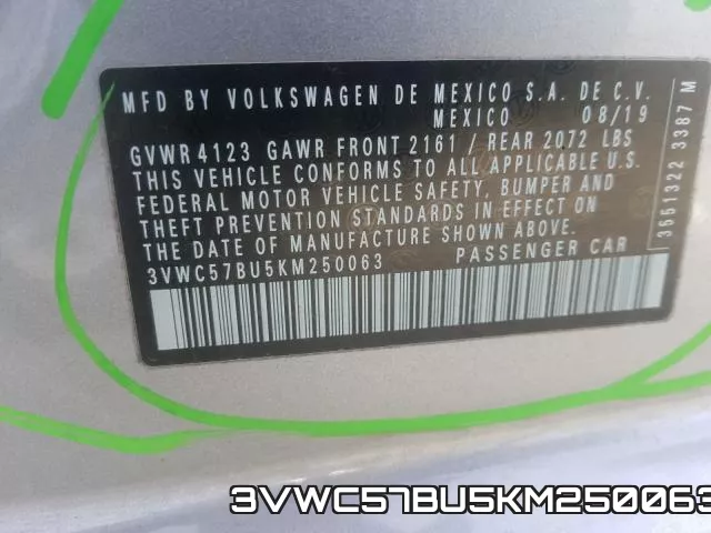 3VWC57BU5KM250063 фото 2