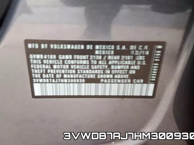 3VWDB7AJ7HM300930 фото 2