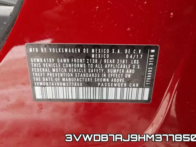 3VWDB7AJ9HM377850 фото 2