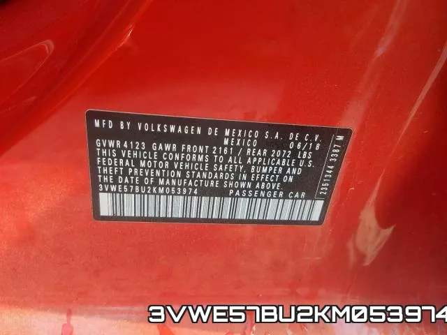 3VWE57BU2KM053974 фото 2