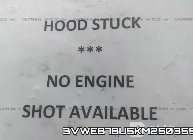 3VWEB7BU5KM250355 фото 2