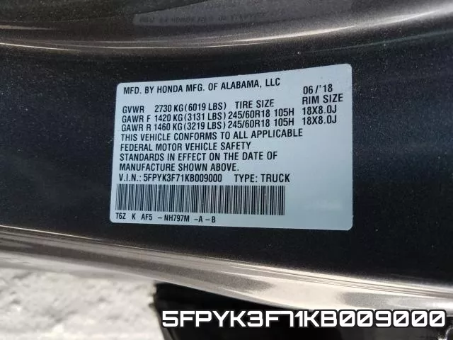 5FPYK3F71KB009000 фото 2