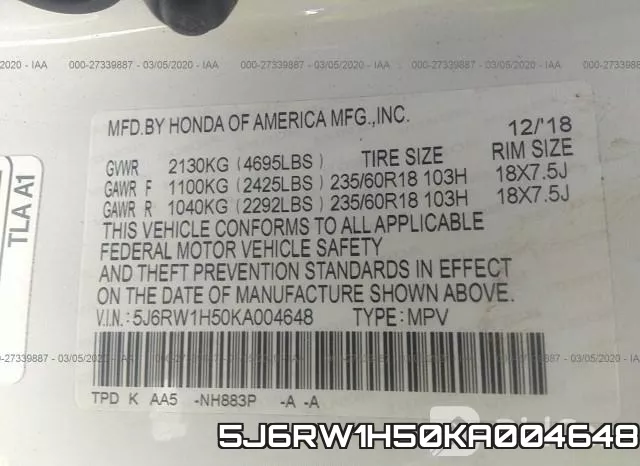 5J6RW1H50KA004648 фото 10