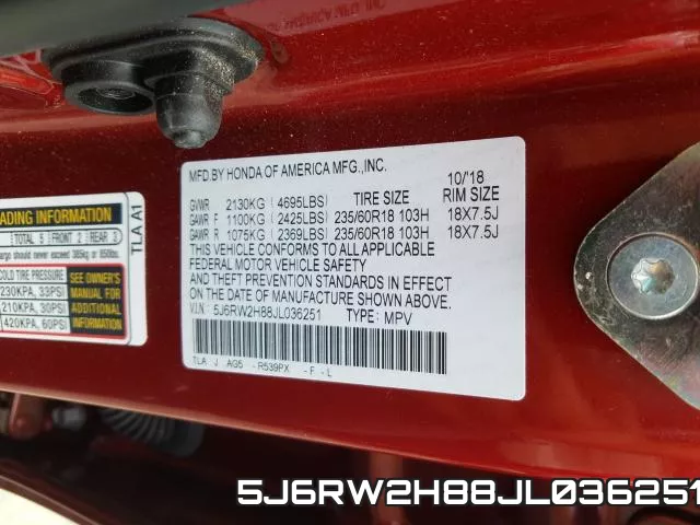 5J6RW2H88JL036251 фото 2