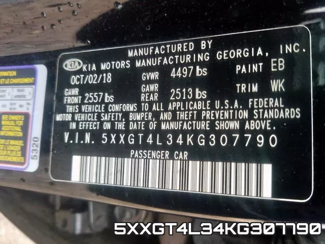 5XXGT4L34KG307790 фото 2
