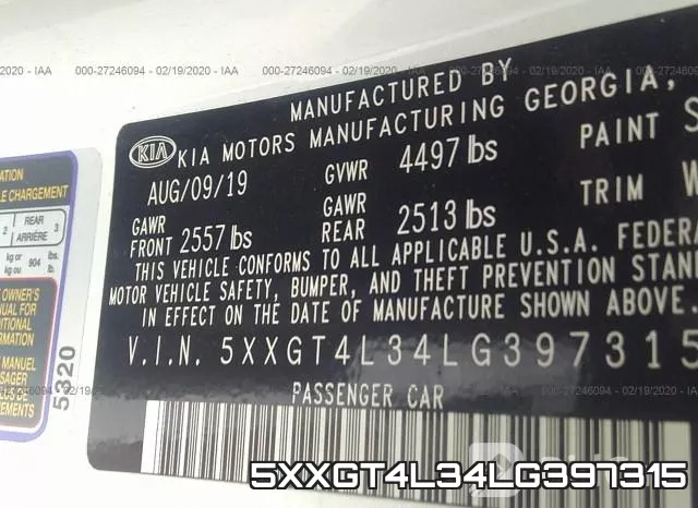 5XXGT4L34LG397315 фото 10